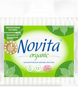 NOVITA Organic Ватные палочки в полиэтиленовом пакете, 100 шт