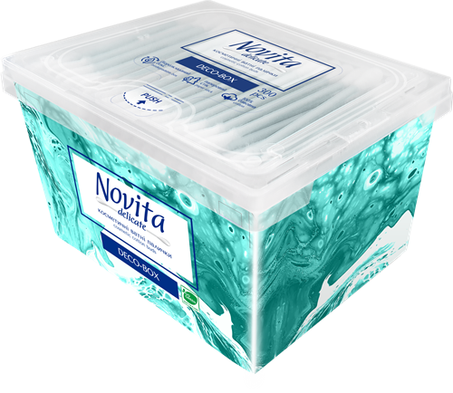 NOVITA Delicate Q-tips in a square box, 300 pcs