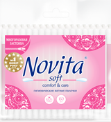 NOVITA Soft Q-tips in plastic pack, 160 pcs