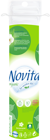 NOVITA Organic Cosmetic Cotton Pads, 80 pcs