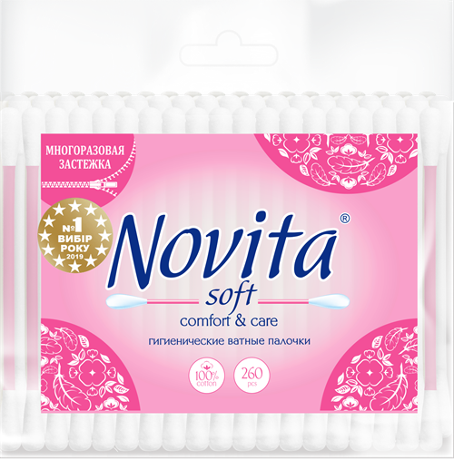 NOVITA SOFT Soft Ватные палочки в полиэтиленовом пакете 260 шт