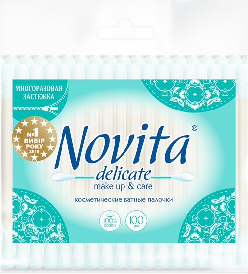 NOVITA Delicate Q-tips in Plastic pack, 100 pcs