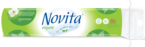NOVITA Organic Cosmetic Cotton Pads, 120 pcs