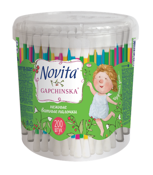 Novita Gapchinska Q-tips in Plastic pack 200 pcs