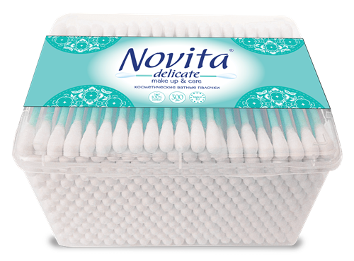 NOVITA Delicate Q-tips in a square box, 300 pcs