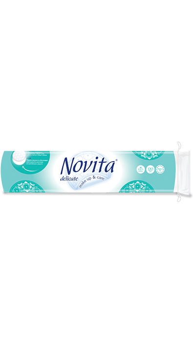 NOVITA Delicate Cosmetic Cotton Pads, 120 pcs