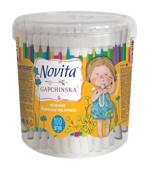 Novita Gapchinska Q-tips in Plastic pack 100 pcs