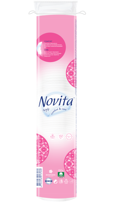 NOVITA Soft Cosmetic Cotton Pads, 150 pcs