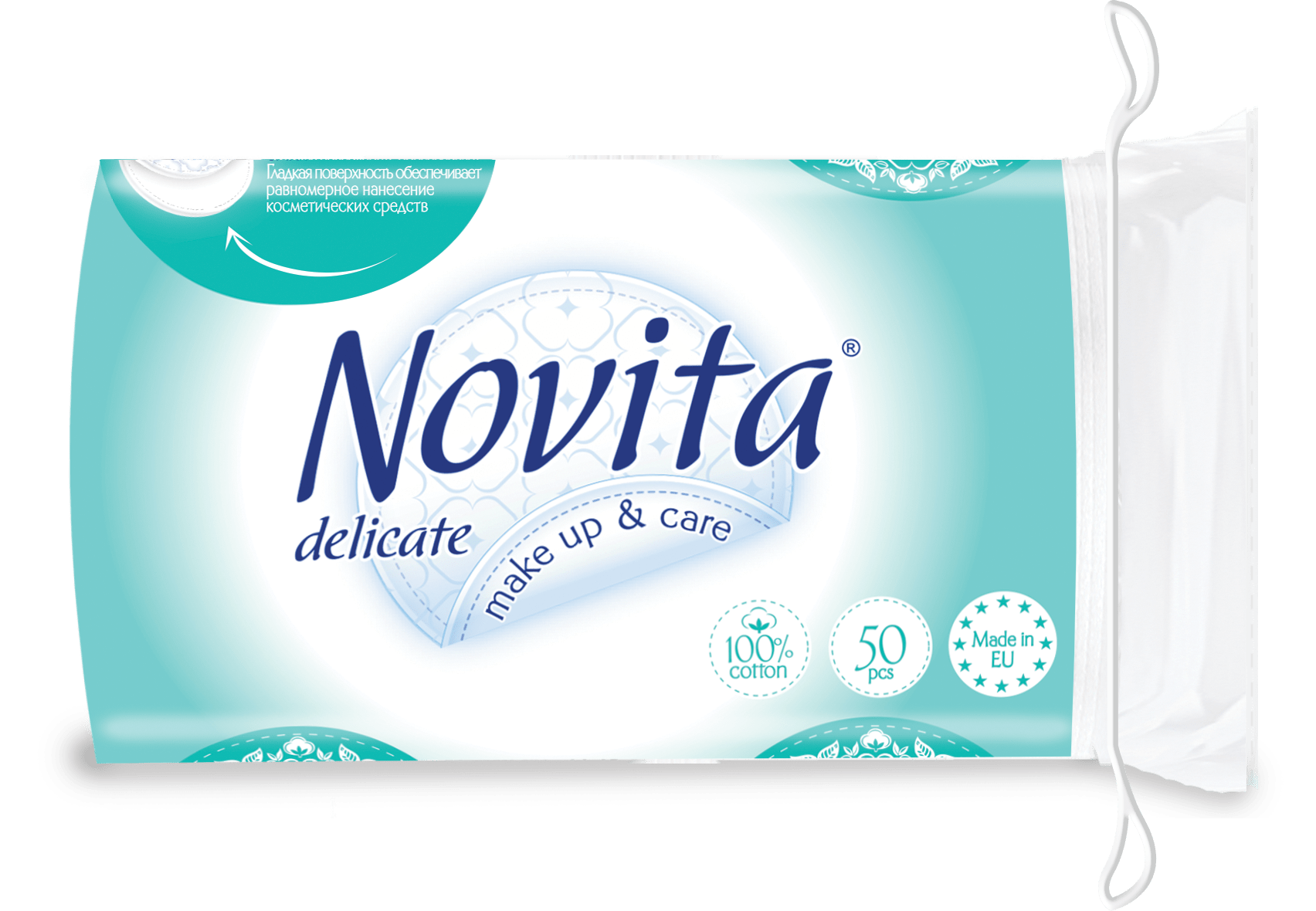 NOVITA Delicate Cosmetic Cotton Pads, 50 pcs